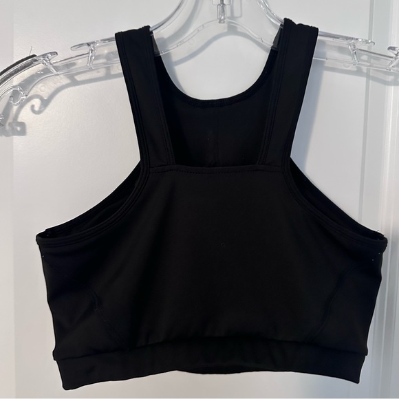 Black High Neckline Mesh Insert Sports Bra, size XS - Picture 6 of 12